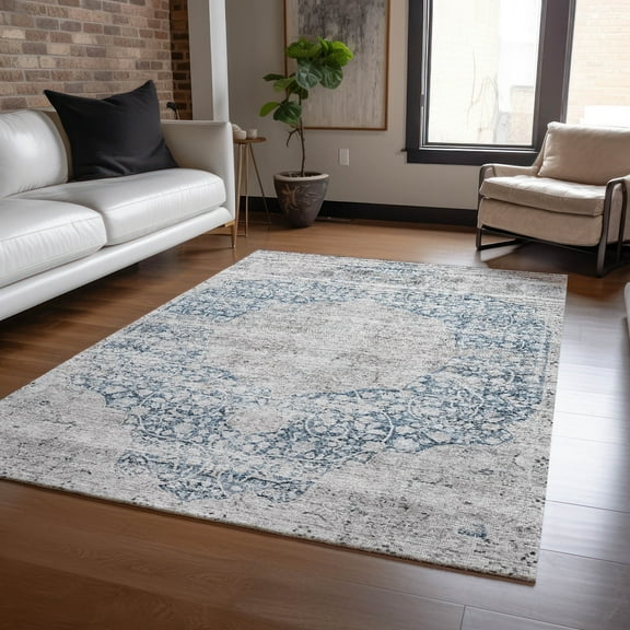 Addison Rugs Chantille Indoor/Outdoor Traditional Global Blue Washable Rectangle Rug, 10' x 14'