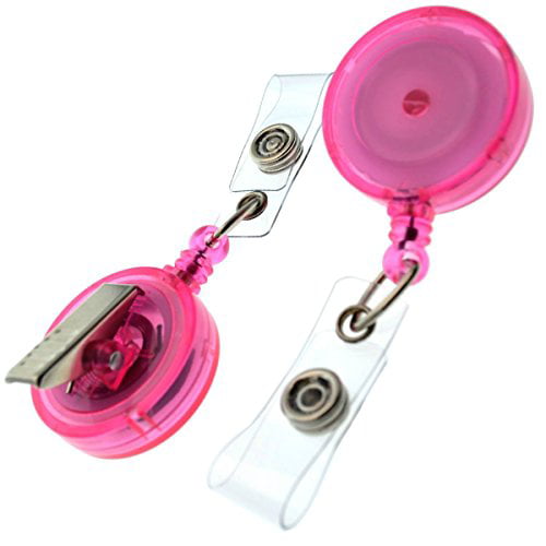 Pink Retractable Belt Clip Reel For Security/SIA/PCSO ID Pass Card/Badge Holders 