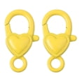 thumbnail image 2 of perfeclan 2 Pieces Lobster Clasp Lobster Claw Clasp DIY Heart Shape, Cute Keyring Buckle Hook for Purse Keychain, Sewing Charms Keyring Yellow, 2 of 8