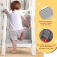 thumbnail image 5 of JOYLDIAS 9in1 Kids Toddler Double Slide Backyard Playground w/Climber,Basketball Hoop,Telescope, Indoor Outdoor Toys(Gray&White), 5 of 12