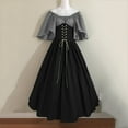 thumbnail image 1 of WILLBEST Fondos para Vestidos de Mujer Vestido Camisero Irlandés con Mangas Acampanadas y Corsé para Mujer, Vestido Tradicional Gótico Retro de Manga Larga con Corsé para Mujer M XXXXGrande, 1 of 3