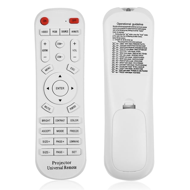 Peahefy projector remote control, universal projector remote,White Universal Remote Control Controller for Projector