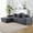 Dark Gray, variant on 101" Fabric L-Shape Sofa with Comfy Chaise, Cloud Sectional Couch with Deep Seat, 3-Seater Convertible Sectionals Sofas , Assembly Required Couch for Living Room, Apartment(Fabric, White)