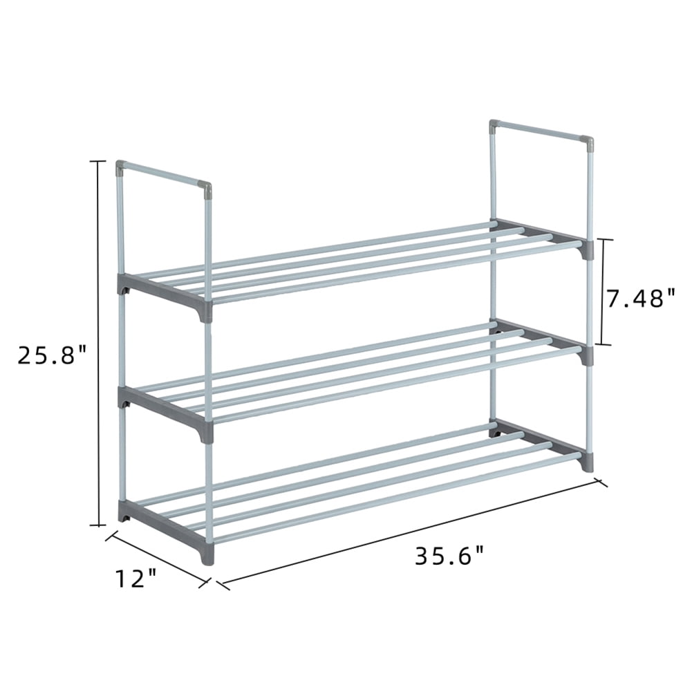 Private Jungle 3-Layer Shoe Rack Metal Storage Rack, Stackable Storage Rack Shoe Storage Rack