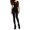 Black, variant on Joernso Women Sportswear Mesh Patchwork Hollow Out See Through Jumpsuit for Gym