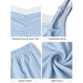 thumbnail image 6 of SHOWMALL Women Plus Pajama Sets Lingerie Sleepwear Light Blue 1X 2 Pieces Cami Shorts Set V Neck Pj Lace Sleepwear, 6 of 7