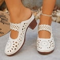 thumbnail image 2 of Women's Closed Toe Heel Sandals On Block Heel Walking Slides Shoes Mules for Women Dressy Summer Casual Hollow Out Comfort Slippers Outdoor Platform Slide Wedge Sandals, 2 of 9