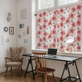 thumbnail image 5 of Spring Flowers Kitchen Curtains 45 Inch Length, Farmhouse Chinese Pink White Floral Tiers Curtains for Bathroom Bedroom Cafe, Light Filtering Small Window Treatment Short Drapes 2 Panels 42"Wx45"L, 5 of 8