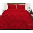 thumbnail image 1 of SGI Oversized /Palatial King Diamond Ruffle Comforter Set Microfiber 3 Piece Blood Red, 1 of 5