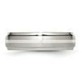 thumbnail image 3 of Stainless Steel Sterling Silver Inlay Ridged Edge Brushed and Polished Band, 3 of 6