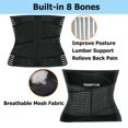 thumbnail image 4 of Faja lumbar TESETON para hombre y mujer, talla grande, transpirable, para escoliosis, relaja la cintura y alivia el dolor lumbar, ciática con 8 huesos reforzados (negro-XL), 4 of 5