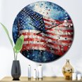thumbnail image 1 of Designart "American Flag Display II" American Oversized Wall Clock, 1 of 6