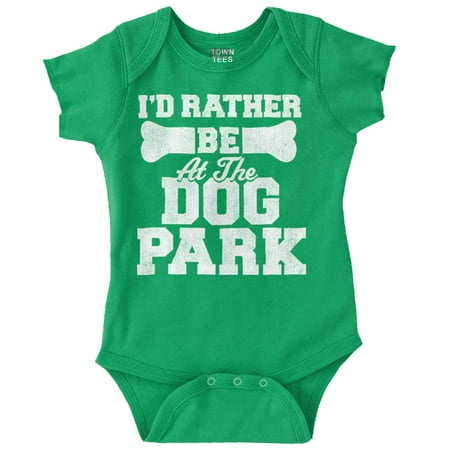 

Rather Be Dog Park Pet Puppy Owner Romper Boys or Girls Infant Baby Brisco Brands 18M