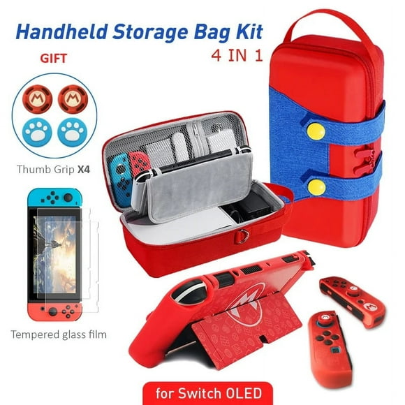 Bolsa de almacenamiento portátil para Nintendo Switch, estuche rígido de transporte de gran capacidad, soporte incorporado para NS Switch, accesorios de juego OLED