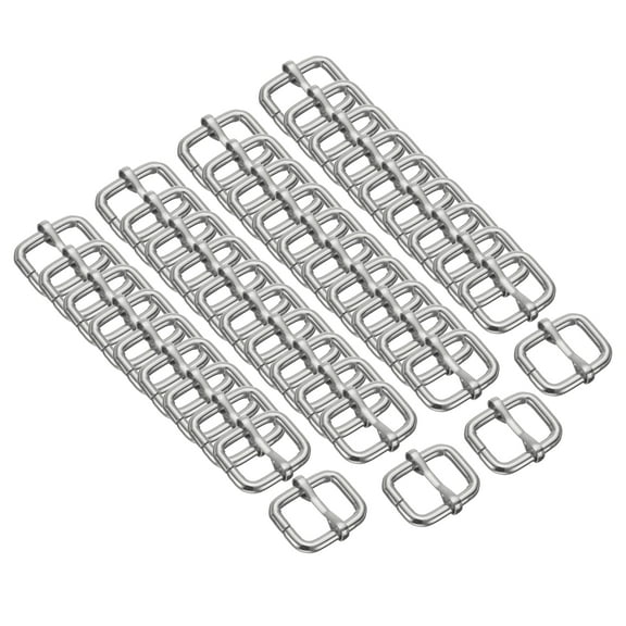 50PCS Metal Slide Adjustable Buckle 1/2" Adjuster Webbing Strap Slider for Belt Bags Backpack Replacement Silver