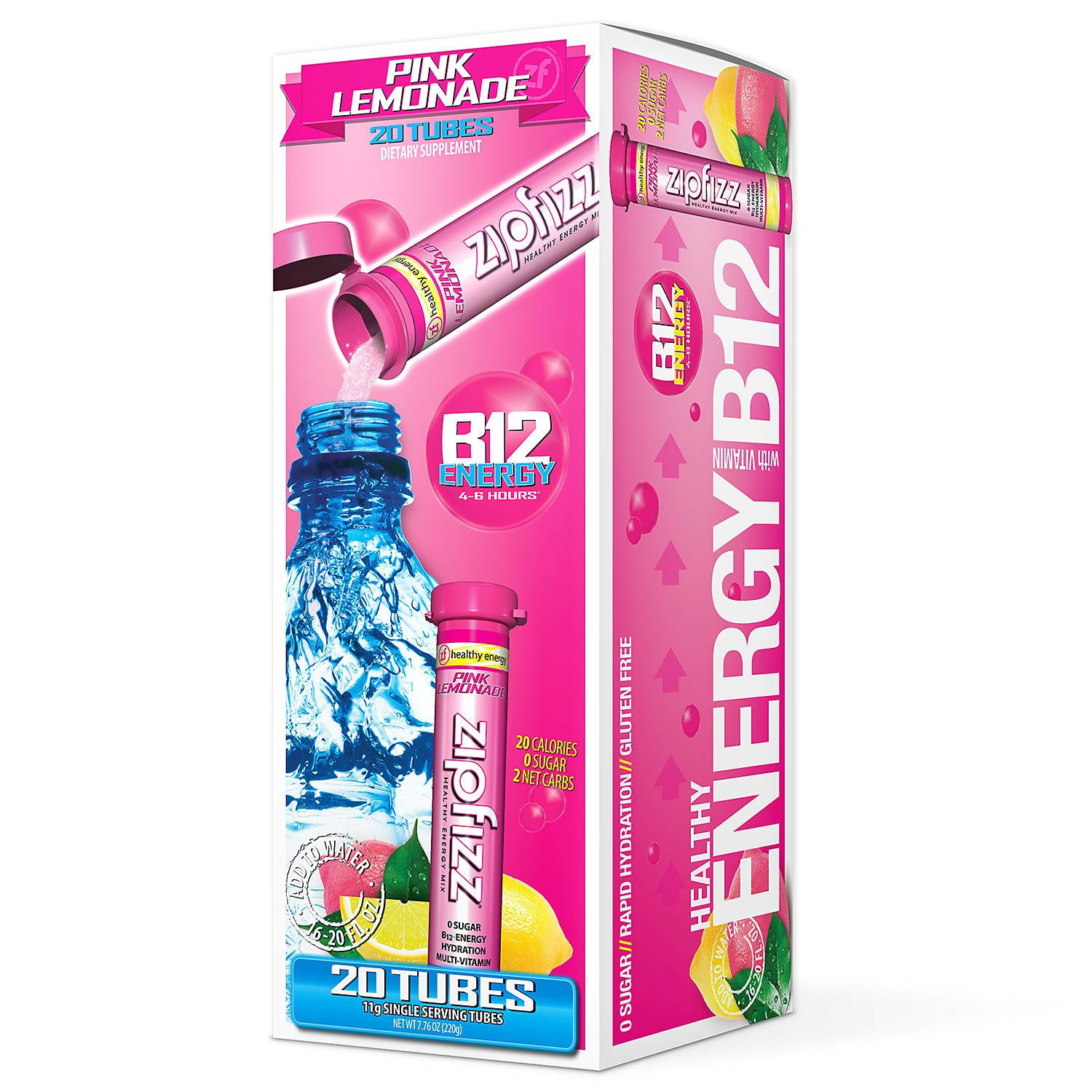 The Zipfizz Energy Drink Mix, Pink Lemonade (20 ct)