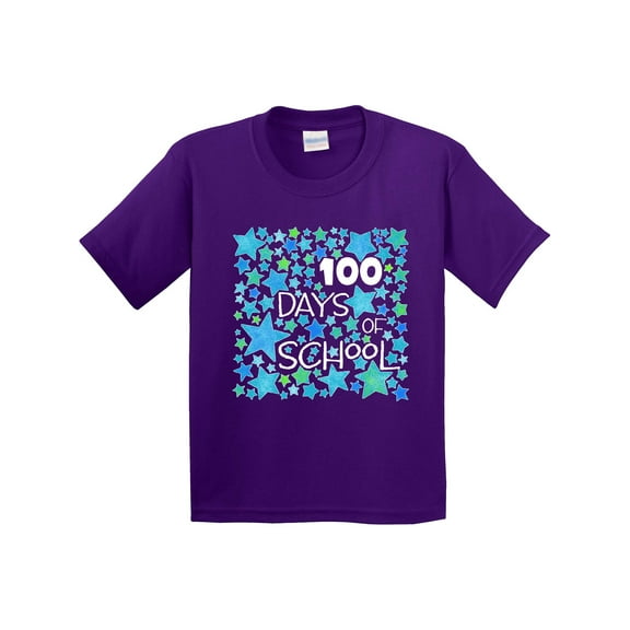 Inktastic 100 Days of School Stars in Blue Youth T-Shirt