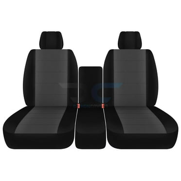 Fits 2009-2010 Ford F-150 Velour Seat Covers 40/20/40Bench 2 HR,Opening Console:Blk Charcoal