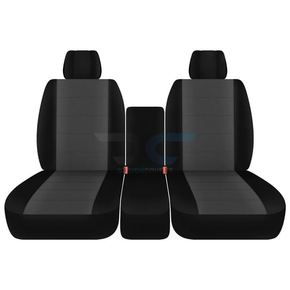 Fits 2009-2010 Ford F-150 Velour Seat Covers 40/20/40Bench 2 HR,Opening Console:Blk Charcoal
