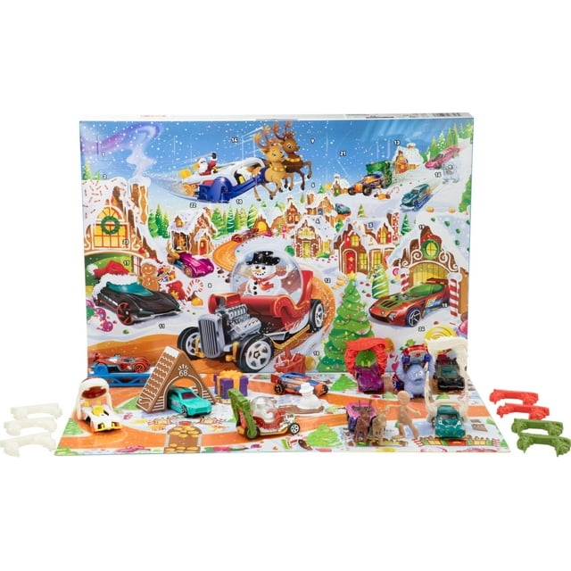 Calendario de Adviento Hot Wheels Toy Cars 2025 con 10 vehículos