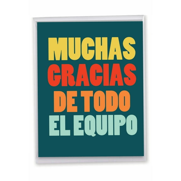 1 Big Thank You Card (8.5 x 11 Inch) - Big Thanks From The Team-Spanish J6884TYG-SL-US