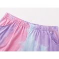 thumbnail image 5 of Beezizac Little & Big Girls Pajama Tie Dye Cotton Purple Egg Sandwich Cute 2-Piece Short Sleeve Set PJ Kid Size 8, 5 of 7