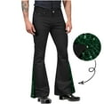 thumbnail image 2 of snilers Mens Sequin Disco Bell Bottom Pants Fashion Flared Pants Slim Fitted Vintage Costume Casual Classic Trousers, 2 of 7