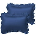 thumbnail image 4 of Pure silk satin pillows with fringe ( Set of 2), 4 of 5