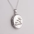 thumbnail image 4 of Sterling Silver Oval Engraved You Are My Sunshine Locket Necklace, 18" Chain, 4 of 5
