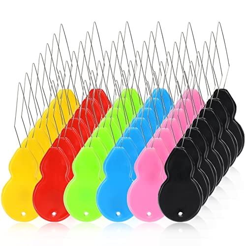 42 Pcs Plastic Needle Threaders,Gourd Shaped Hand Machine Sewing Tool Wire Loop DIY Needle Threader for Hand Sewing Crafting,6 Colors