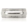 thumbnail image 5 of 925 Sterling Silver 8mm Comfort Fit Double Milgrain Plain Classic Wedding Band Ring, 5 of 8