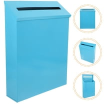 PENIKOKO Wall Mount Vintage Blue Iron Letter Box Mailbox for Outdoor Home Decor and Garden Use