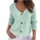 thumbnail image 2 of Puntoco Blusa de punto con botones de color sólido para mujer Otoño e invierno Puntoco Puntoco-7496, 2 of 9