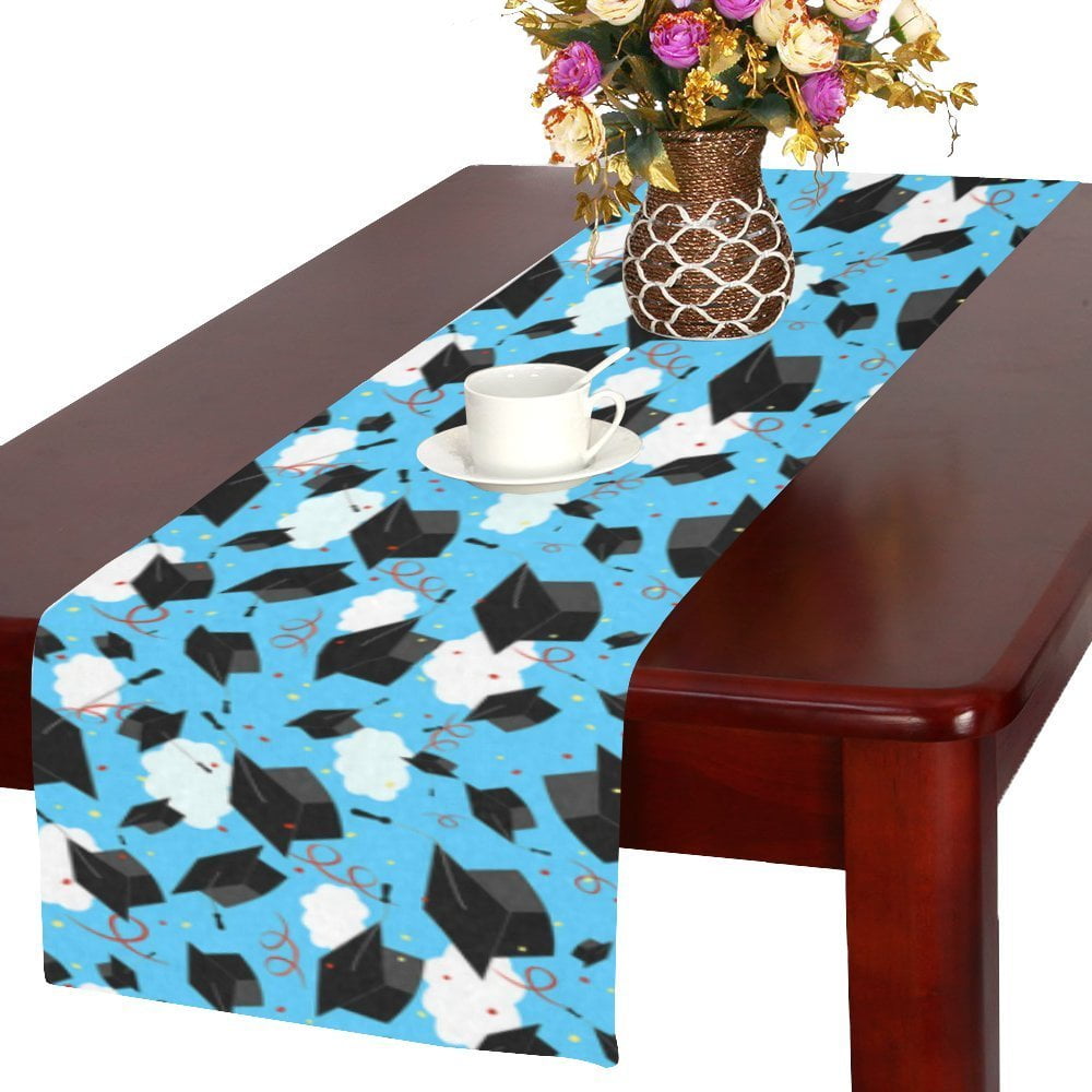MYPOP Graduation Cap Table Runner Placemat 16x72 inches, Congratulation