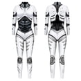 thumbnail image 4 of Women Jumpsuit Carnival Clothes For Women Skeleton Robot 3D Printing Bodysuit Zipper Back Halloween Full Body Bodysuit Mardi Gras Light Gray M, 4 of 6