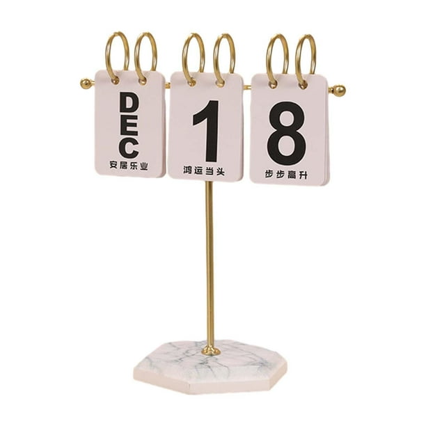 Mes permanente del calendario del tirón del planificador diario reutilizable del calendario del escritorio del metal