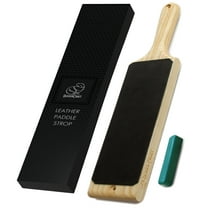 BeaverCraft Leather Paddle Strop 9 x 3 IN with Polishing Compound LS1P1 Knife Strop Leather Strops for Sharpening Knives Leather Stropping Block Honing Strop Stropping Leather Strop with Compound