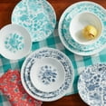 thumbnail image 3 of (2 pack) The Pioneer Woman by Corelle 12-Piece Dinnerware Set, Evie, Teal, 3 of 8