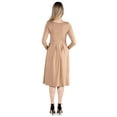 thumbnail image 3 of 24seven Comfort Apparel Long Sleeve Fit and Flare Maternity Midi Dress, 3 of 4