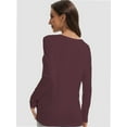 thumbnail image 3 of Women Long Sleeve Shirts Tops Fall Tunic Causal Fashion Round Neck Basic Tee, 3 of 6
