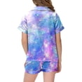 thumbnail image 3 of Ensemble de Pyjama pour Filles Imprimé Manches Courtes Pyjama Boutonné Ensemble de Pyjama Décontracté pour Filles Pyjama Garçons Filles Mode, 3 of 4
