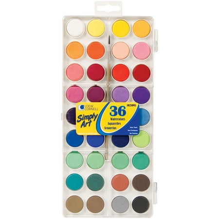 Simply Art Watercolor Paint Cakes, Assorted Colors, 36/pkg