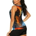 thumbnail image 3 of Vsdgher Débardeur de Sport Imprimé Crâne de Feu Rouge et Bleu pour Femmes, Séchage Rapide pour Entraînement et Course - Petit, 3 of 7