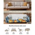 thumbnail image 3 of Thanksgiving Sofa Couch Covers for Dog,Washable Sectional Couch Slipcovers for Loveseat with Tassels,Blue Gold Pumpkins Maple Leaves Watercolor Non Slip Sofa Throw Cover Blanket Large 71''x102'', 3 of 8