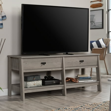 Sauder - Trestle 60" TV Credenza-Mystic Oak - Mystic Oak