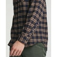 thumbnail image 4 of Real Essentials 3 Pack: Men's Long-Sleeve Flannel Button Down Plaid Casual Shirt (Available in Big & Tall), 4 of 6