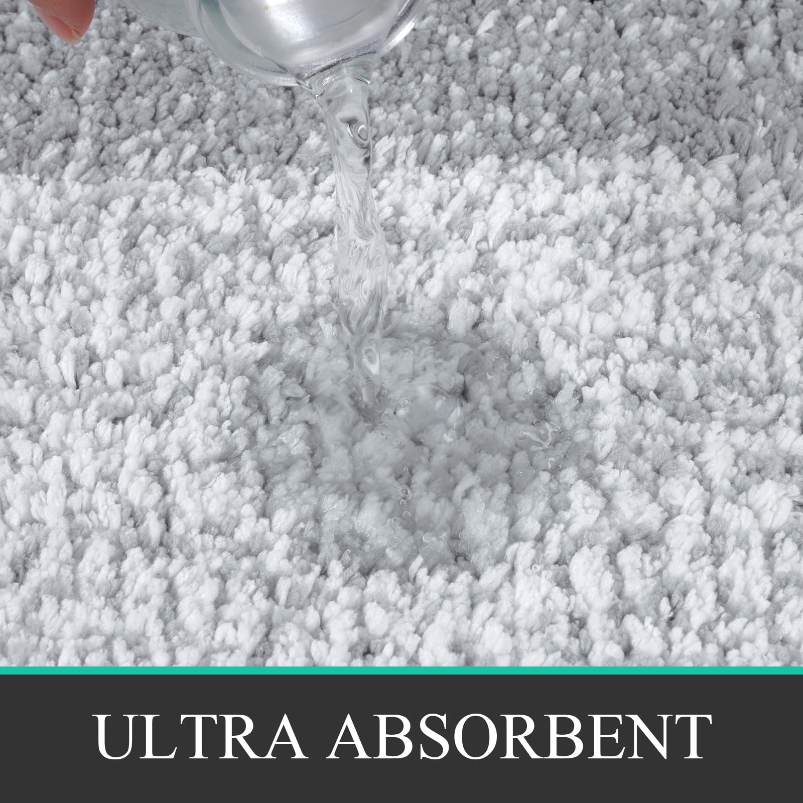 Ileading 3 Piece Bath Rug Set Microfiber Washable Non Slip Bathroom Rug and Mat Set, Black