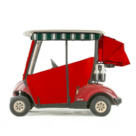 Red Golf Cart - Yamaha G29 Drive Golf Cart PRO-TOURING Sunbrella Track Enclosure - Red