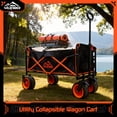 thumbnail image 2 of WildFinder All-Terrain Collapsible Wagon, Heavy Duty Foldable Utility Cart with Large Capacity for Camping, Gardening and Travel, Black, 2 of 8