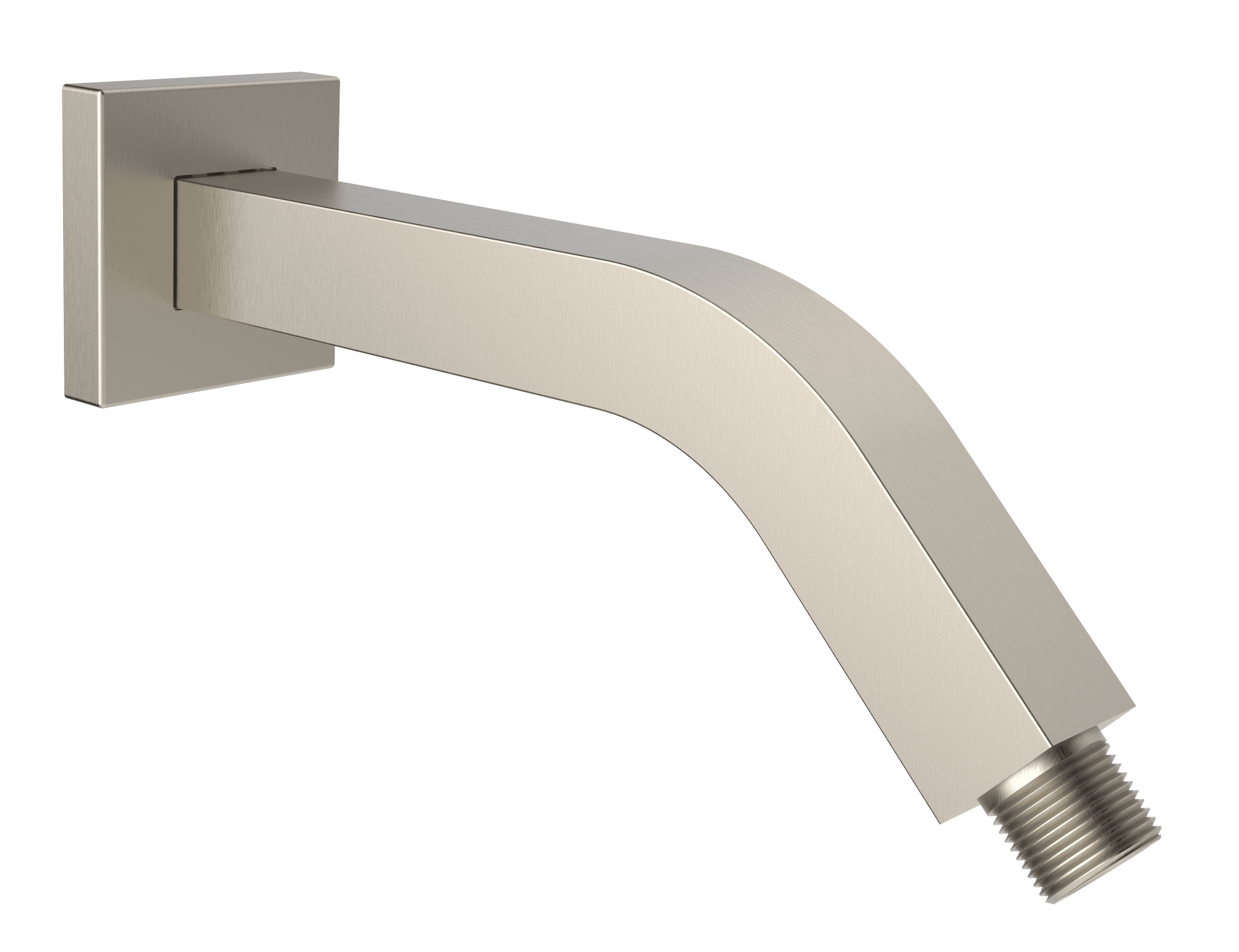 Aquaiaw Wall Mount Square Shower Arm, 8”, Brass, PVD Brushed Nickel